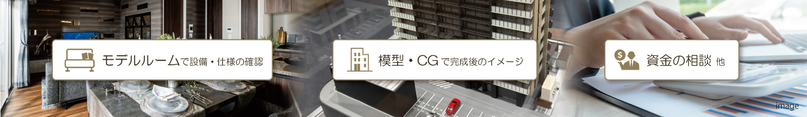 モデルルーム・模型CG・資金の相談